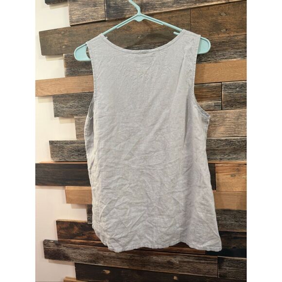 Flax NWOT linen sleeveless grey top size small - Picture 3 of 7